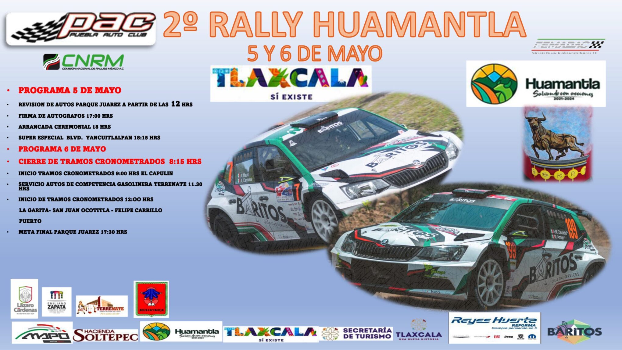 Banderin Rally Inicio Bandera verde, 2º Rally Huamantla en Tlaxcala - » FEMADAC