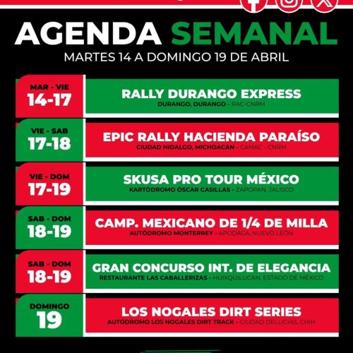 Agenda semanal FEMADAC