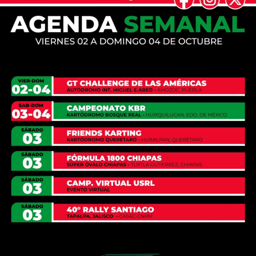 Agenda semanal FEMADAC